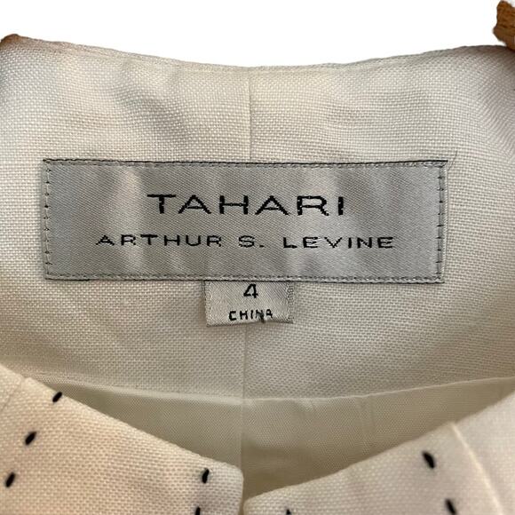 Tahari White Blazer Jacket With White Sleeveless Top Linen Women Size 4 - Picture 5 of 12
